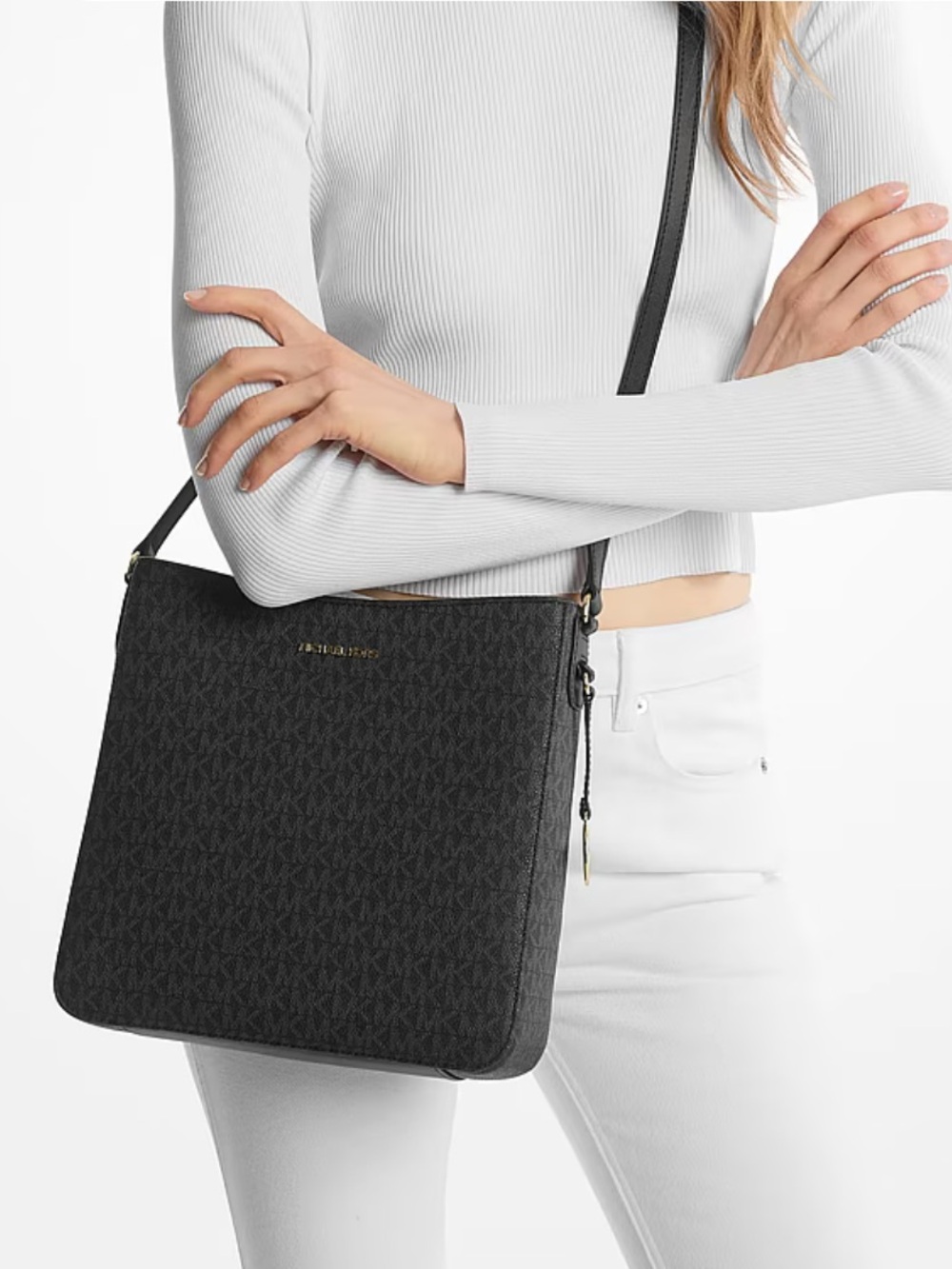 MICHAEL KORS Jet Set Travel Large Logo Messenger Bag